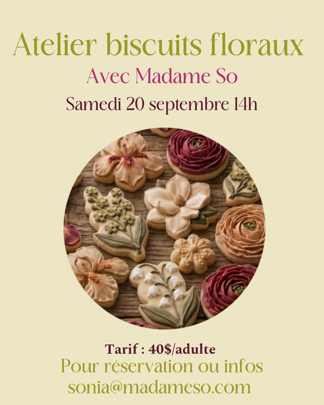 Atelier biscuits floraux