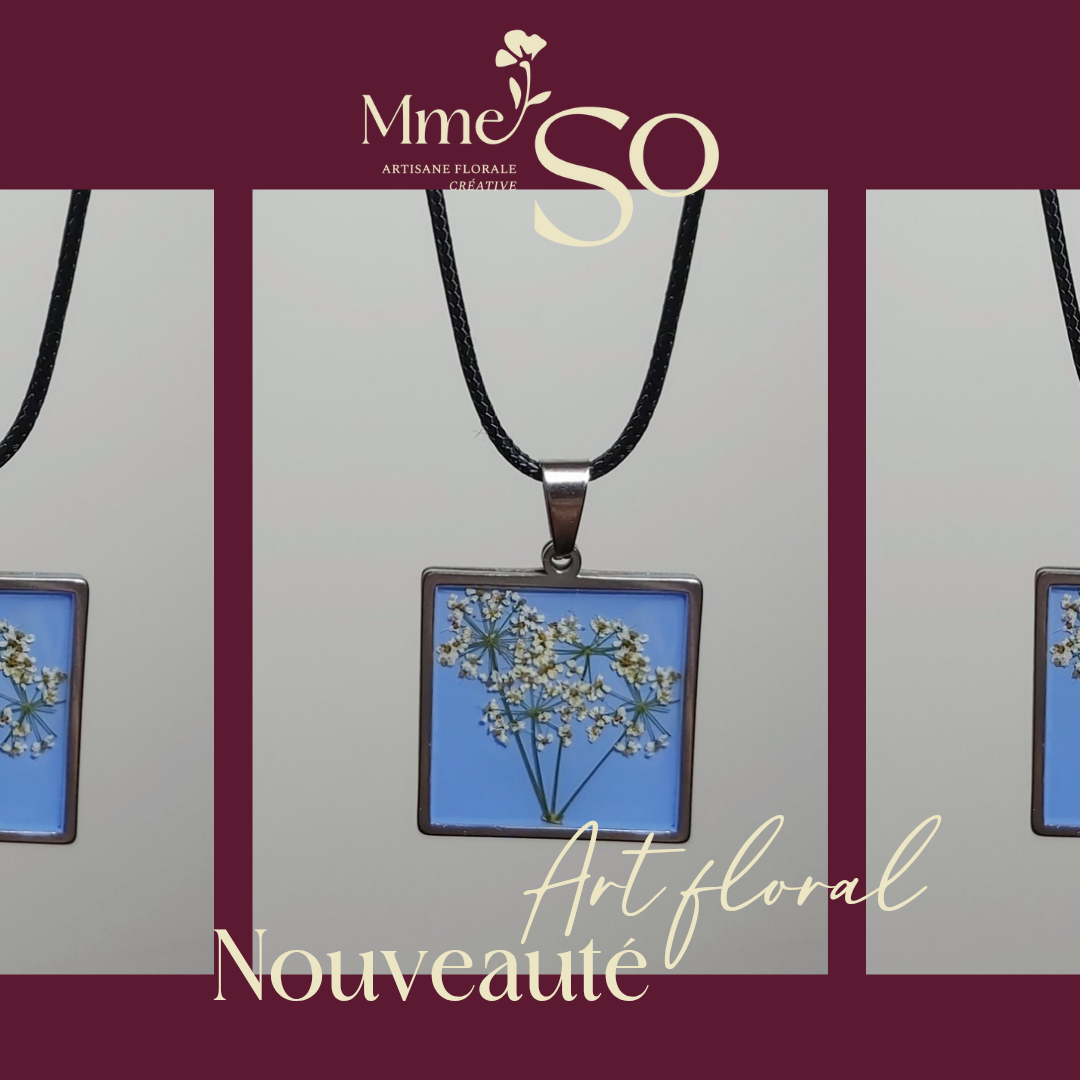 Collier fleur de carotte sauvage