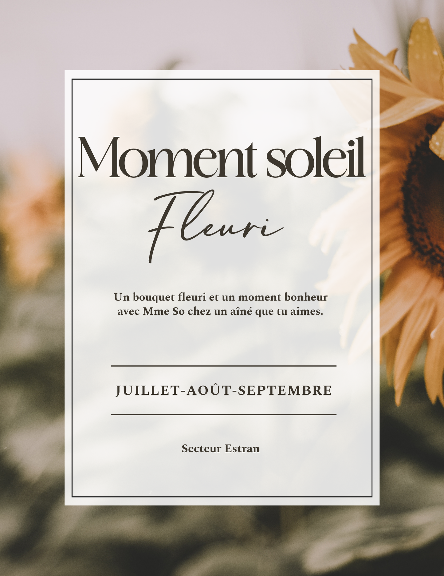 Moment Soleil fleuri (Estran)